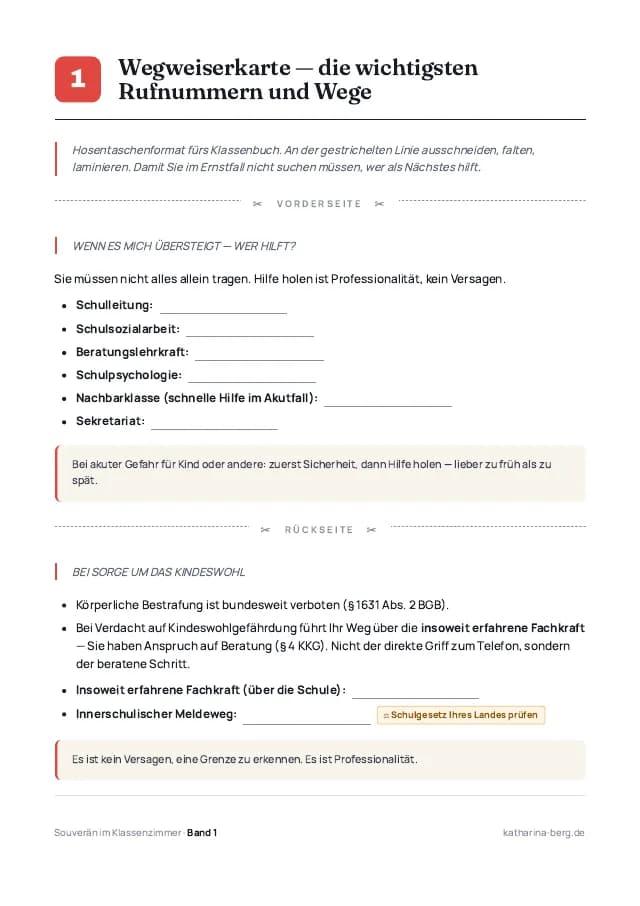 Beispielseite 3 aus den Vorlagen zu „Schwierige Schüler in der Grundschule“