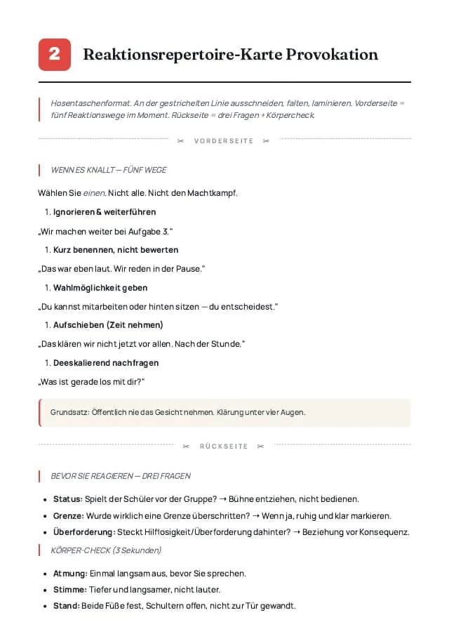 Beispielseite 1 aus den Vorlagen zu „Schwierige Schüler in der weiterführenden Schule“
